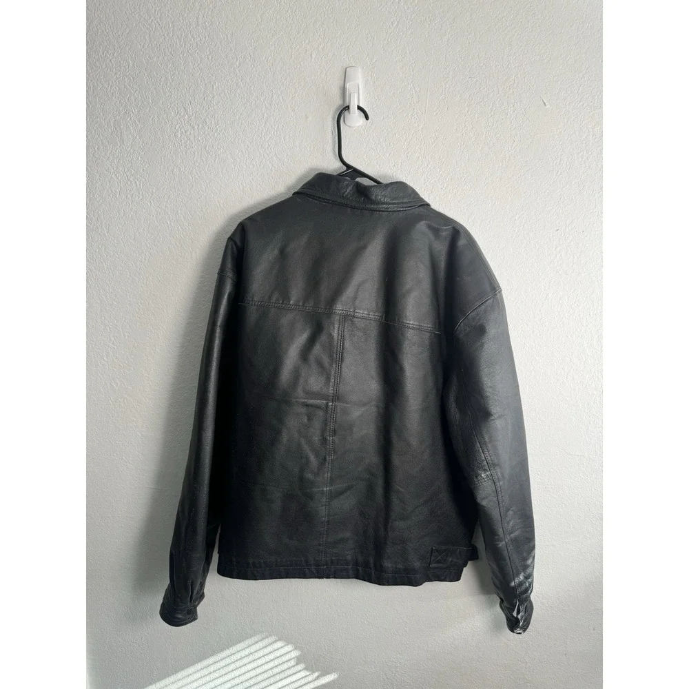 Wilda‎ Vtg Men's Leather Jacket USA Biker Black Size XXL Vintage